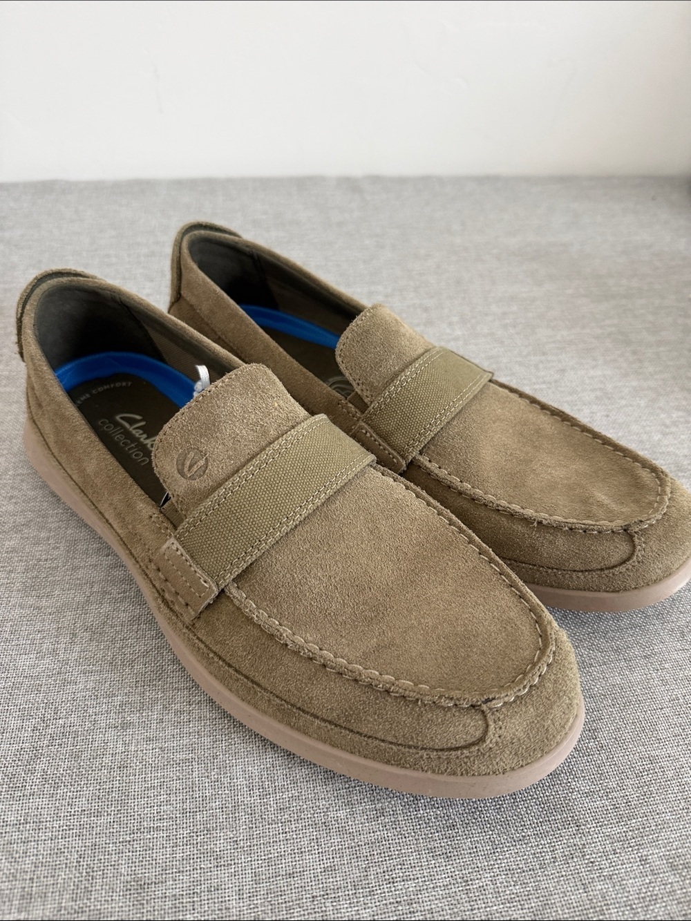 Clarks Collection Men’s Flexway Band Suede Slip-On Loafers